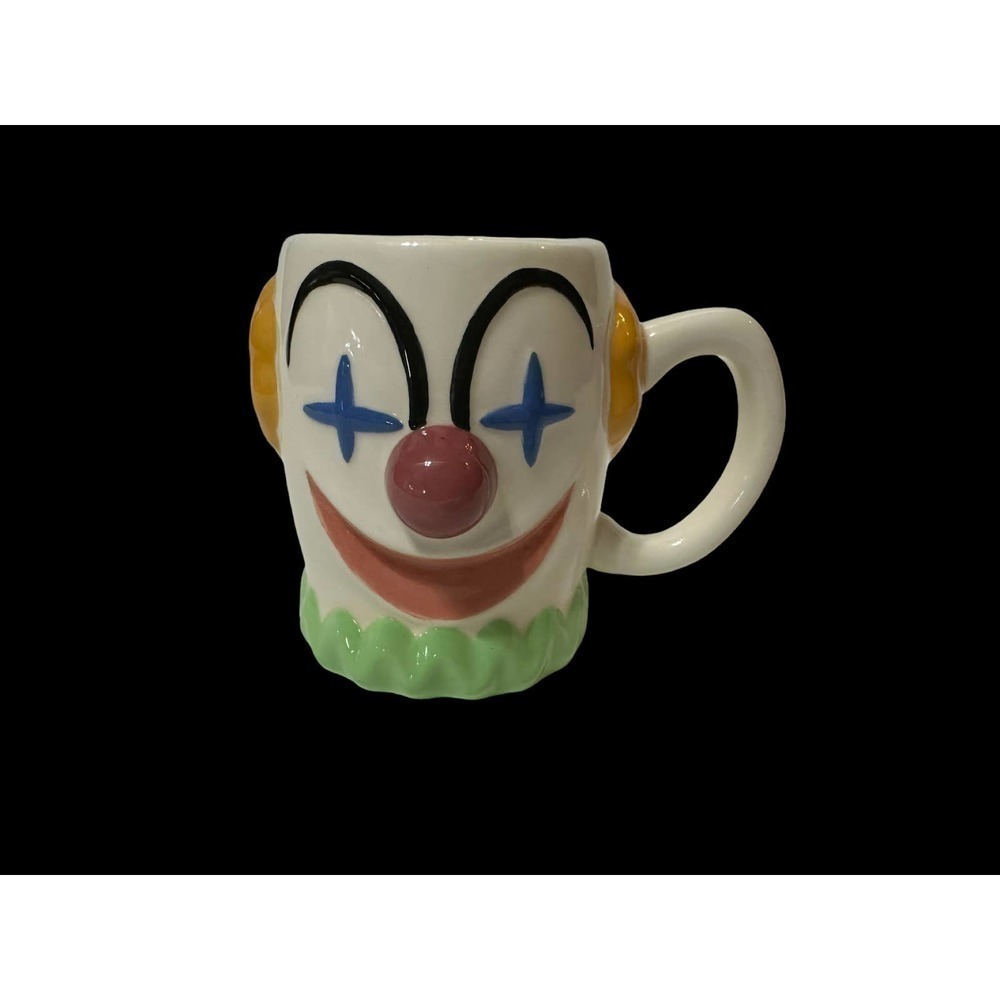 Vintage ceramic handmade clown mug